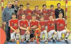  ?? FOTO: PM ?? Die mit vier Spielern aus dem Kreis Tuttlingen bestückte C-Jugend der TSG Balingen wurde WFV-Hallenmeis­ter.