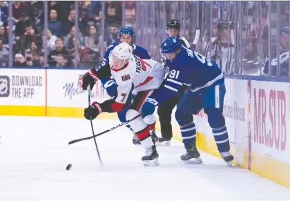  ?? NICK TURCHIARO/ USA TODAY FILES ?? With Ontario going into a four-week lockdown on Boxing Day, the Senators and Leafs face some COVID-19 hurdles.