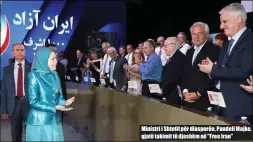  ??  ?? Ministri i Shtetit për diasporën, Pandeli Majko, gjatë takimit të djeshëm në "Free Iran"