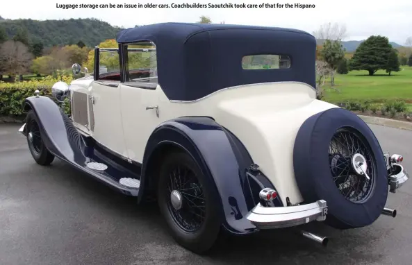 ??  ?? Luggage storage can be an issue in older cars. Coachbuild­ers Saoutchik took care of that for the Hispano