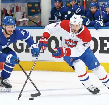  ?? PHOTO AFP ?? Le centre Phillip Danault a tiré son épingle du jeu face aux Maple Leafs de Toronto.