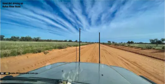  ?? ?? Good dirt driving on Rufus River Road.