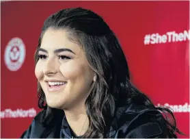  ?? REUTERS ?? First, the Raptors . . . Canadian Bianca Andreescu speaks to the news media about her US Open win in her home town, Toronto, yesterday.