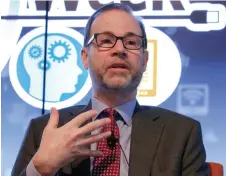  ?? REUTERS ?? Steve Adler, editor-in-chief of Reuters, speaks at an event at the Thomson Reuters building in New York in November 2017.