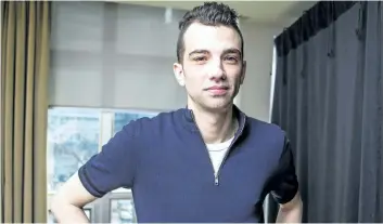  ?? ERNEST DOROSZUK/POSTMEDIA NETWORK ?? Jay Baruchel, actor and director of Goon: Last of the Enforcers.