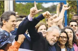  ?? Henry Milleo AFP/Getty Images ?? LUIZ INACIO Lula da Silva leaves prison, where he’s been since April 2018. The former president is appealing his conviction for corruption and money laundering.