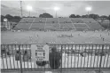  ?? PHOTOS BY JAKE CRANDALL/ADVERTISER ?? Fans begin to arrive as Central Arkansas and Austin Peay State warm up before the Guardian FCS Kickoff Classic at Cramton Bowl on Saturday.