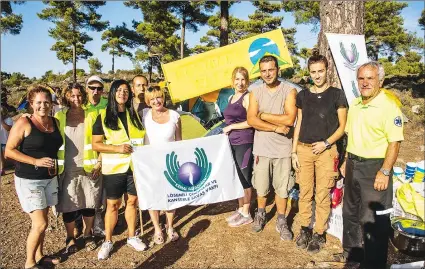  ??  ?? The fund raising group: from left, Joanne Hickey, Wendy Sarıoğlu, Glen Quelch, Seda Djemal, Mustafa Oralman, Patricia Nairn (Norman Aitken’s partner and instigator of Norman’s Walk), Deniz Oralman, Çağan Sarıoğlu, Susan Gürel (from Kemal Saraçoğlu), Adem Bayman (first aid instructor) Photos: Brian Joyce