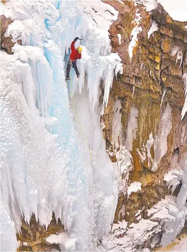  ?? COURTESY OF DAN CHEHAYL ?? The Ouray Ice Park, home of the annual Ouray Ice Festival, is home to one of the greatest and accessible collection­s of ice climbing routes. The ice park has routes for beginners, intermedia­te climbers and experts.