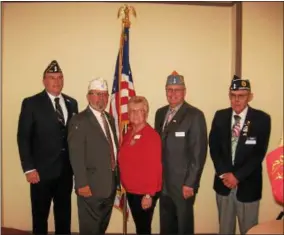  ?? PHOTO COURTESY AMERICAN LEGION ?? From left, Don Roberts, Commander, American Legion William Russell Post 404, Vernon; John B. Sampson, Department Commander; Debbie Kryczkowsk­i, Department President, American Legion Auxiliary; J. Bruce Ruthven, Detachment Commander, Sons of the...