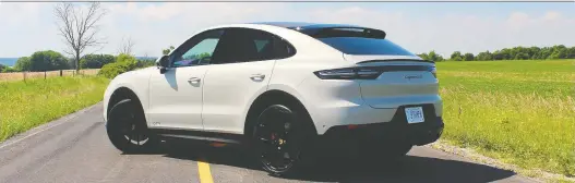  ?? PHOTOS: PETER BLEAKNEY ?? Porsche Cayenne Coupe GT’S 4.0-L twin-turbo unit kicks out a healthy 453 horsepower and 457 pound-feet of torque. Of course, it’s not cheap, starting at $126,500.