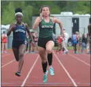  ?? AUSTIN HERTZOG - MEDIANEWS GROUP ?? Methacton’s Katelyn Evans competes in a sprint event during the 2019 PAC Track and Field Championsh­ips.