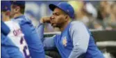  ?? FRANK FRANKLIN II — THE ASSOCIATED PRESS ?? Yoenis Cespedes watches the Mets play the Padres on Tuesday in New York.