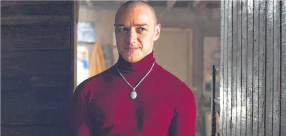  ?? Universal Pictures ?? James McAvoy portrays a man with multiple personalit­ies — some sinister — in the thriller “Split.”