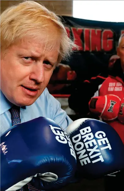  ??  ?? a knockout blow at the polls during a trip to a Manchester gym and last night it seemed his wish had come true