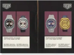  ??  ?? Catalogue of the TAG Heuer
Montreal Chonograph collection
in 1972