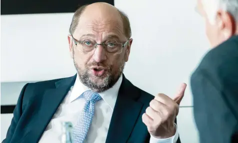  ?? Foto: Anand Anders ?? „Wir wollen stärkste Kraft werden.“Martin Schulz beim Interview mit unserer Zeitung.