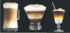  ??  ?? All the beverages offer delicious layers of flavor that appeal to coffee lovers seeking new adventure and sophistica­tion in coffee.