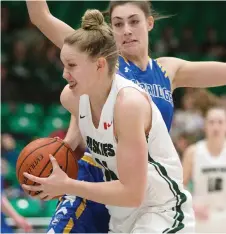  ?? KAYLE NEIS ?? “I wanted to go back and watch those games against Regina,” says Huskies forward Summer Masikewich.