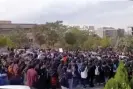  ?? Photograph: UGC/AFP/Getty Images ?? An image grab from a user-generated video on Twitter reportedly taken on Saturday 22 October shows students protesting outside the Tabriz University of Medical Sciences.