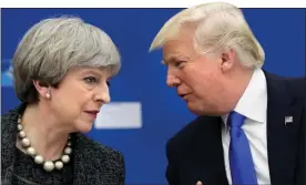  ??  ?? TEST: President Donald Trump has been invited for talks with Theresa May