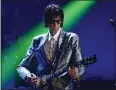  ?? ASSOCIATED PRESS FILE PHOTO ?? Ric Ocasek of the Cars performs during the 2018Rock & Roll Hall of Fame induction ceremony in Cleveland.
