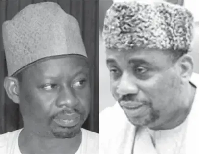  ??  ?? Gov Ibrahim Hassan Dankwambo
Alhaji Usman Bayero Nafada