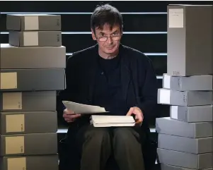  ??  ?? Ian Rankin with some of the archive he has donated to the National Library of Scotland