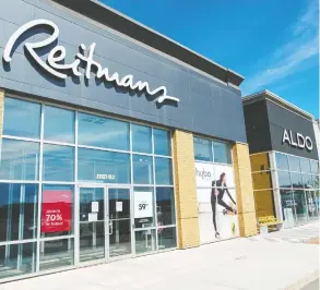 ?? RYAN REMIORZ / THE CANADIAN PRESS FILES ?? So many retailers are in trouble because of the pandemic that pressure may be put on
landlords to make concession­s until the businesses get back on their feet.