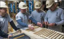  ?? ASSOCIATED PRESS ?? This photo provided by The Home Depot shows students training at the The Home Depot Foundation and HBI’s Ft. Stewart Program on a job site in Ft. Stewart, Ga.