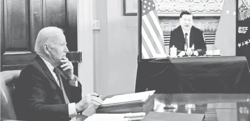  ?? ?? La ultima conversaci­ón directa entre Joe Biden y Xi Jinping fue el 15 de noviembre de 2021, en plena guerra comercial