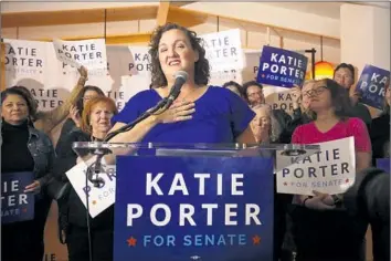  ?? Genaro Molina Los Angeles Times ?? REP. Katie Porter, seen March 5 in Long Beach, tweeted of “billionair­es spending millions to rig this election.”