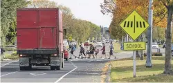  ?? ADELE RYCROFT/MANAWATŪ STANDARD ?? Lytton Street School no longer allows its pupils to patrol the Kimbolton Rd intersecti­on due to the volume of traffic and number of crashes and near-misses.