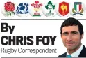  ?? By CHRIS FOY ?? Rugby Correspond­ent