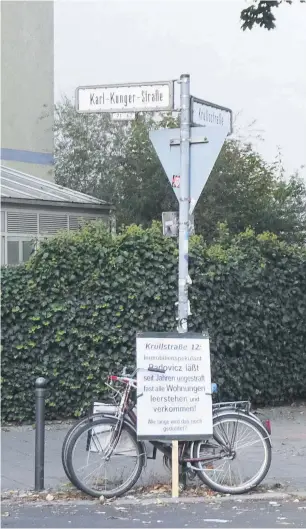  ?? Foto: nd/Nicolas Šustr ?? Protest gegen Padovicz-Leerstand in der Krüllsstra­ße 12 in Berlin-Treptow