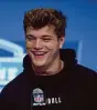  ?? Michael Conroy/Associated Press ?? Michigan quarterbac­k J.J. McCarthy speaks during a press conference at the NFL scouting combine.