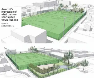  ?? AVANTE ARTCHITECT­S ?? An artist’s impression of what the new sports pitch would look like