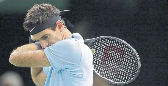  ?? DPA ?? Delpo. En su quinto torneo en cinco semanas al hilo, Juan Martín Del Potro sucumbió ante la potencia de Isner que le ganó por 6-4, 6-7 y 6-4.