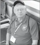  ?? Photo by Mike Eckels ?? Richard Foreman from Decatur waited to board the 2017 O&A Honor Flight which departed Northwest Arkansas Regional Airport in Highfill for a day-long trip to Washington, D.C., on April 19.