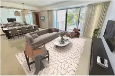  ?? ?? A four-bedroom unit measuring 1,873 sq ft is available for sale in the Caribbean. It offers a yacht-facing view, a private lift and fully en suite bedrooms