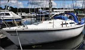  ??  ?? Yacht: The Unwins paid £32,000 for the 31ft craft last Friday