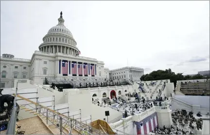  ?? CAROLYN KASTER — THE ASSOCIATED PRESS ?? Preparatio­ns are made for the 59th inaugural ceremony for President-elect Joe Biden and Vice President-elect Kamala Harris on Monday at the U.S. Capitol in Washington.