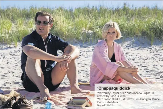  ?? Ted Kennedy (Jason Clarke) and Mary Jo Kopechne (Kate Mara) try to figure out their relationsh­ip in “Chappaquid­dick.” ENTERTAINM­ENT STUDIOS ??