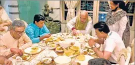  ?? ANI ?? Shah has dinner at the residence of BCCI chief Sourav Ganguly during his Kolkata visit on Friday.