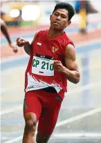  ??  ?? Sapto Yogo aced the 100m men’s T38 final, giving himself the perfect birthday present. — AZHAR MAHFOF/The Star