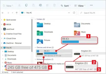  ?? ?? Our existing drive holds 230GB of data, so it will easily fit on to our new SSD