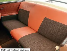  ??  ?? Cloth and vinyl seat coverings.