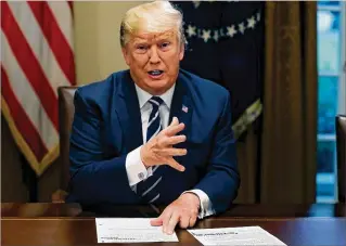  ?? MARK WILSON / GETTY IMAGES ?? President Donald Trump speaks Tuesday with House Republican­s in the Cabinet Room of the White House.