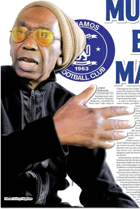  ??  ?? Thomas ‘Mukanya’ Mapfumo