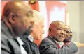  ?? PICTURE: ITUMELENG ENGLISH ?? ‘FIX YOUR HOUSE’: Blade Nzimande, centre, says he’s not sure if the ANC wants to unite or “smash itself up”.